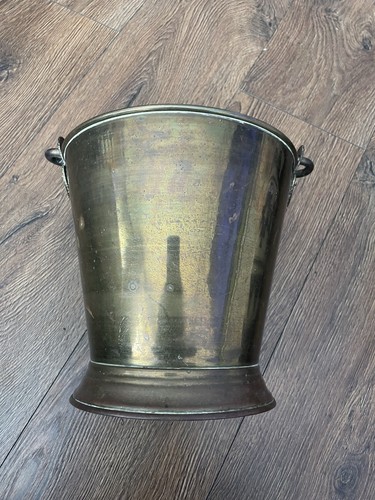 Antique brass campaign bucket - antique,