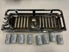 Swirl Riser Rail Shelf With Shower Head Holder In Chrome - 286mm Long