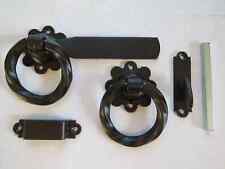 TWISTED RING LATCH 6 INCH 150MM BLACK FINISH WITH ALL FITTINGS GATE DOOR