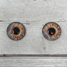Pair of glass eyes for needle felting, taxidermy, cat eye (419)