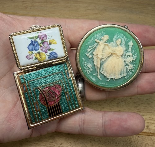 Vintage metal pill boxes - 3x,