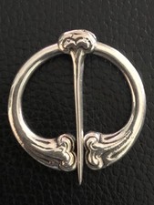 Genuine Alexander Ritchie Iona Silver Plaid Celtic Art Brooch Birmingham 1934