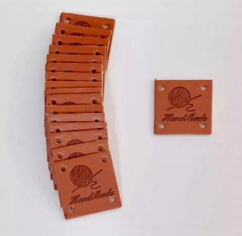 Square handmade pu faux - "handmade",