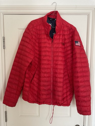 Red north face - face, puffer