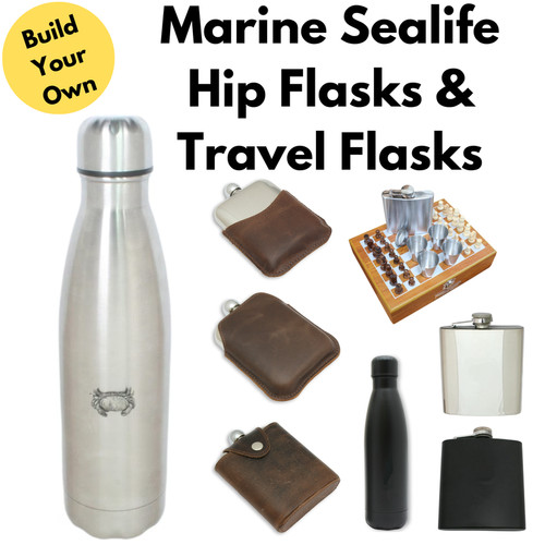 Marine sealife hip - marine, flasks