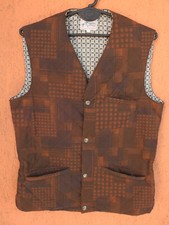 Sarm Hippique Quilted Equestrian Riding Vest Gilet Medium Brown Button Front