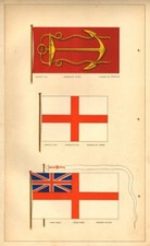 BRITISH NAVAL FLAGS. Admiralty Flag; Admiral's Flag; White Ensign. HOUNSELL 1873