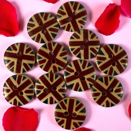 15mm wooden union jack - wooden,