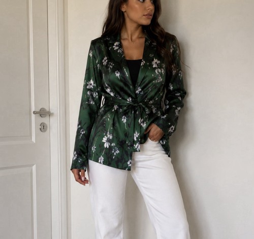 Women floral green - floral, satin