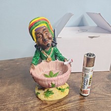 Rasta Man Jamaican Ashtray Ash Bob Marley with FREE Clipper Lighter UK Seller