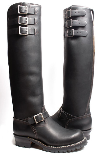 Handmade tall black leather - tall,