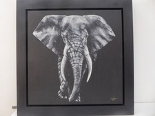 Luna The Elephant Framed Canvas Print By Louise Luton 