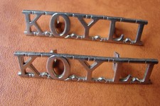Pair KOYLI King's Own Yorkshire Light Infantry white metal shoulder titles.