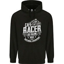 Cafe Racer Old Racing Biker Motorcycle Mens 80% Cotton Hoodie