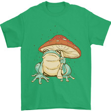 A Frog Under a Toadstool Umbrella Toad Mens T-Shirt 100% Cotton