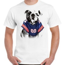 American Football T-Shirt Bulldog Mens Funny Sport Dog Pet Animal Tattoo Top