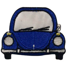 Beetle Car Blue Embroidery