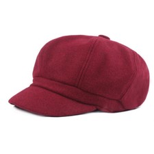 Ladies Girls Women Wool Blend Beret Hat Flat Cap Peaked Cap Solid Color