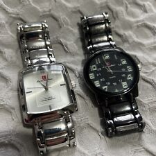 Men Watches Luis Cardini Two Watches Silver And Black