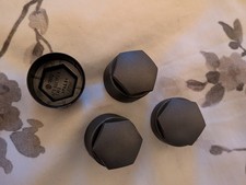 VW Audi  ALLOY WHEEL LOCKING NUT BOLT COVERS CAPS x4 GREY