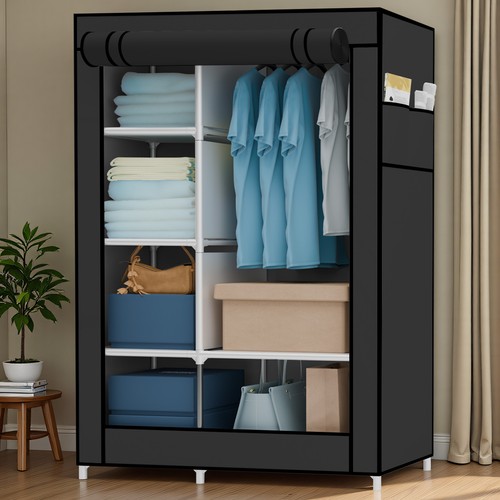 Large fabric canvas wardrobe - canvas,