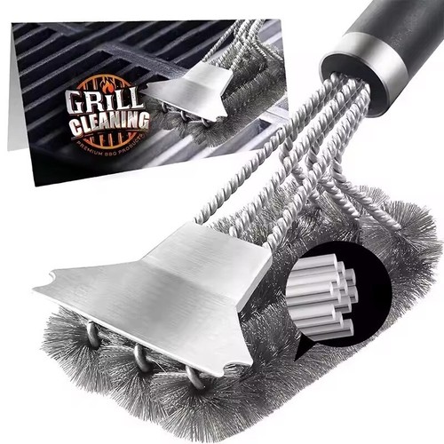 Bbq grill cleaning brush heavy - cleaning,