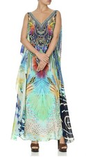 New £711 Camilla Franks V-Neck Dress With Back Overlayer XS uk 8 Reef Warrior