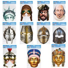 2D Historical History Heritage Face Party Masks Viking, Roman, Egyptian, Pirate