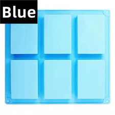 Newest 6 Grids Rectangle Silicone Soap Making Molds DIY Chocolate Mousse Cake Ba