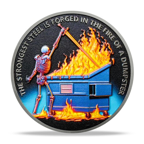 Skull dumpster fire - skull,
