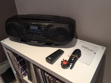 Sony CFD-380L CD Radio Cassette Corder Boombox Tested Near Mint Manual & Remote