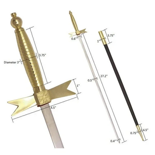 Knights templar sword gold - knights, sword-gold