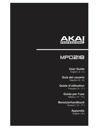 Akai mpd218 owners - mpd218, instruction