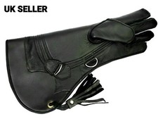 New Falconry Eagle & Owls Glove, 4 Layers Pure Nubuck Leather 16 Inches Black