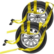 2 Pieces Tow Dolly Straps, Universal Adjustable Tie Down Tow Straps 18" to 22"