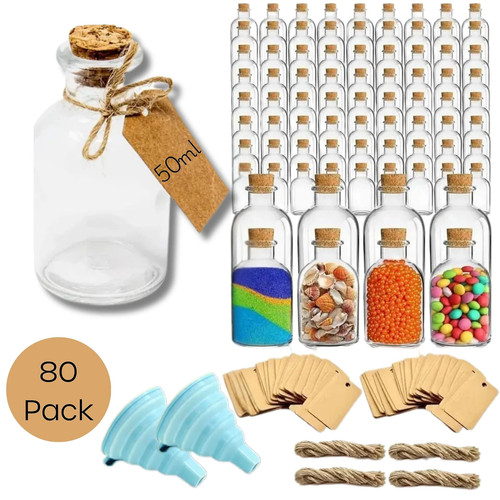 80x mini glass bottles - mini,