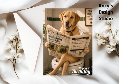 Funny labrador birthday card - funny,