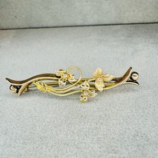 Victorian 9ct Gold Floral Bar