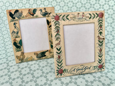 2 Vintage Matthew Rice Card Board Small Photo Frames England Emma Bridgewater