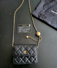 Chanel Quilted Cc Pearl Crush clutch On Chain In  Lambskin with Gold hardware 