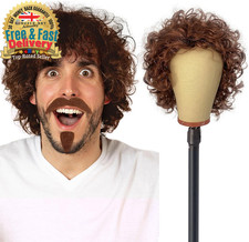 Brown Curly Wig Men with