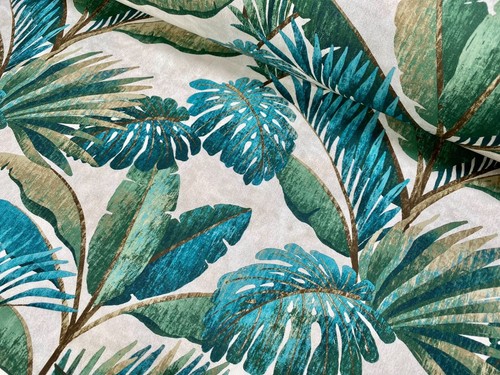 Teal palm leaves - teal,