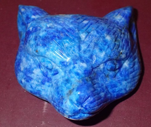 Large lapis fox cat head - ex,