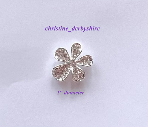 Silver diamante flower - diamante,