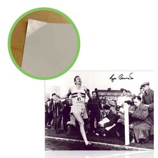 Roger Bannister Signed Photograph: First Under 4 Minute Mile. Damaged B
