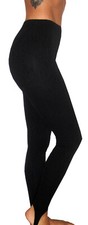 BNWT WOMENS BLACK RIPPLED STIRRUP LEGGINGS UK 10 - 20 LONG OR  X LONG 