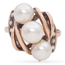 Retro 14k Rose Gold Pearl