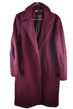 ZARA Manteco Red Long Coat size XS Womens Overcoat Casual Outdoors Outerwear