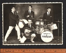 Quartetto Marena 1959 Music Band Autographed Postcard Retro Pop