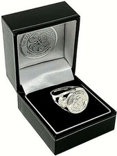 CELTIC FC STERLING SILVER CREST RING COMPLETE IN GIFT BOX CFC SIZE RUX